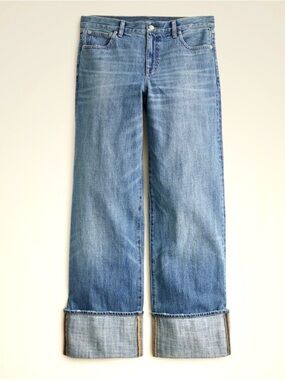J Crew Cuffed lower-rise wide-leg jean